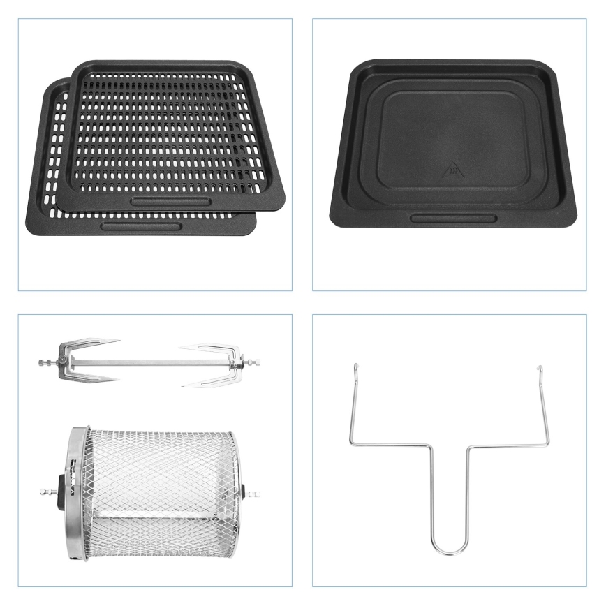 Aigostar - Forrólevegős sütő 1400W/230V 12l fekete