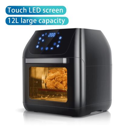 Aigostar - Forrólevegős sütő 1400W/230V 12l fekete