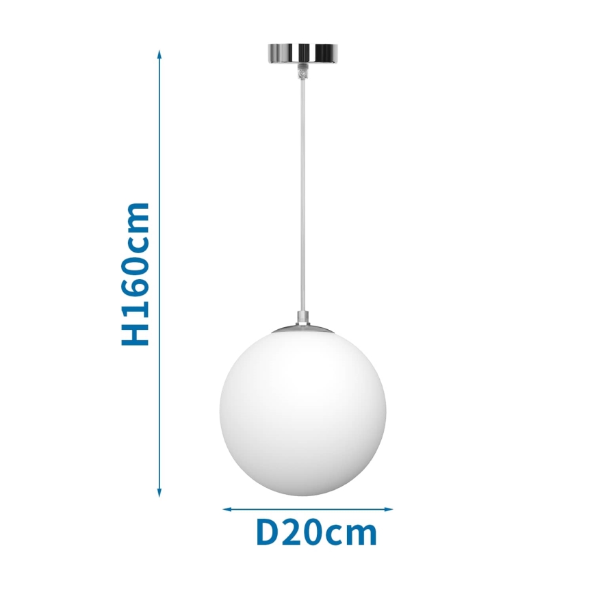 Aigostar - Függőlámpa kábelen, 1xE27/40W/230V, átm. 20 cm