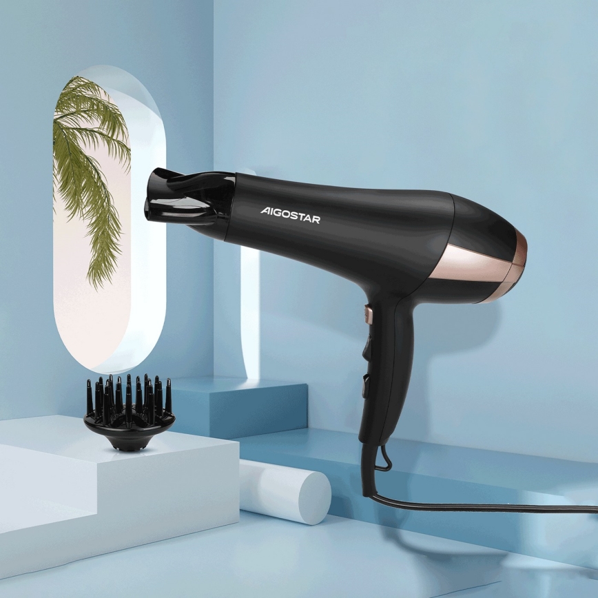 Aigostar - Hajszárító 2400W/230V fekete