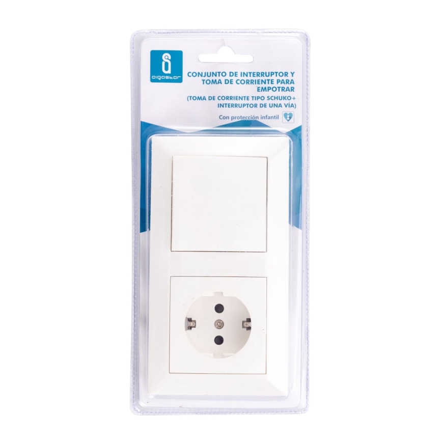 Aigostar - Házi kapcsoló aljzattal 1x16A/250V