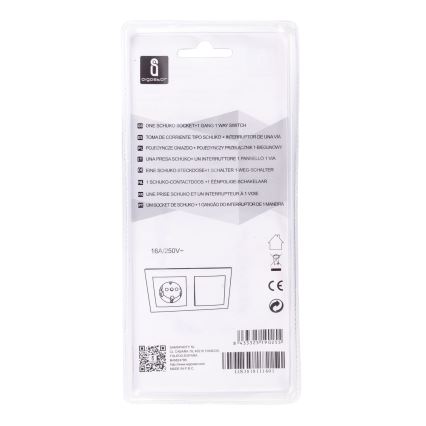 Aigostar - Házi kapcsoló aljzattal 1x16A/250V