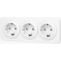 Aigostar - Háztartási SCHUKO dugalj kerettel, 3Z, 250V/16A, fehér
