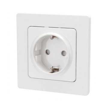 Aigostar - Háztartási SCHUKO fali konnektor kerettel 250V fehér