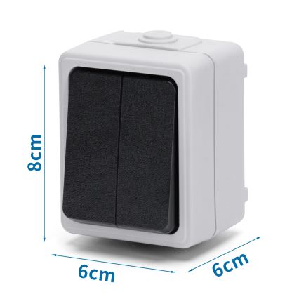 Aigostar - Háztartási soros kapcsoló 250V/10A IP54
