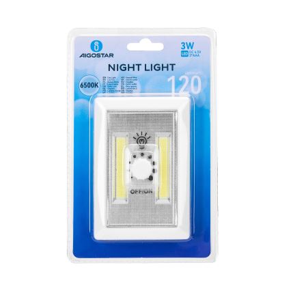 Aigostar - Hordozható LED éjjeli lámpa LED/3xAAA 6500K