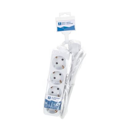 Aigostar - Hosszabító kábel 4Z Típus F 1,5m fehér SCHUKO