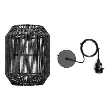 Aigostar - Kábeles függeszték 1xE27/60W/230V, fekete, átmérő 23 cm