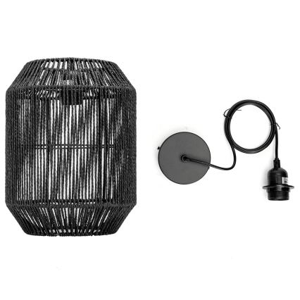 Aigostar - Kábeles függeszték 1xE27/60W/230V, fekete, átmérő 23 cm