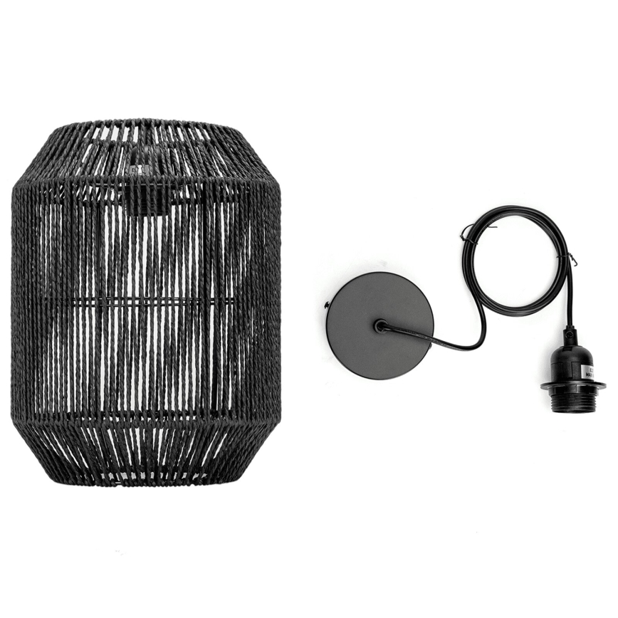 Aigostar - Kábeles függeszték 1xE27/60W/230V, fekete, átmérő 23 cm
