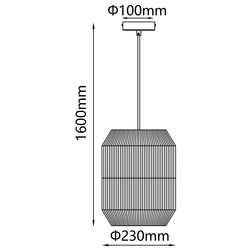 Aigostar - Kábeles függeszték 1xE27/60W/230V, fekete, átmérő 23 cm