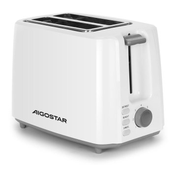 Aigostar - Kenyérpirító két lyukkal 750W/230V fehér