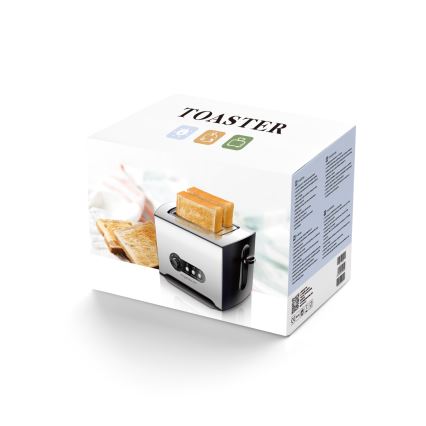 Aigostar - Kenyérpirító két lyukkal 900W/230V matt króm