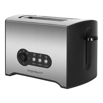Aigostar - Kenyérpirító két lyukkal 900W/230V matt króm