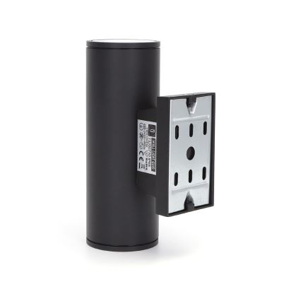 Aigostar - Kerek kültéri fali lámpa 2xGU10/35W/230V fekete IP65