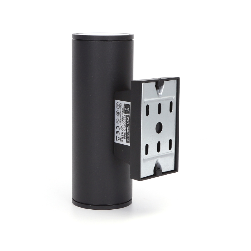 Aigostar - Kerek kültéri fali lámpa 2xGU10/35W/230V fekete IP65