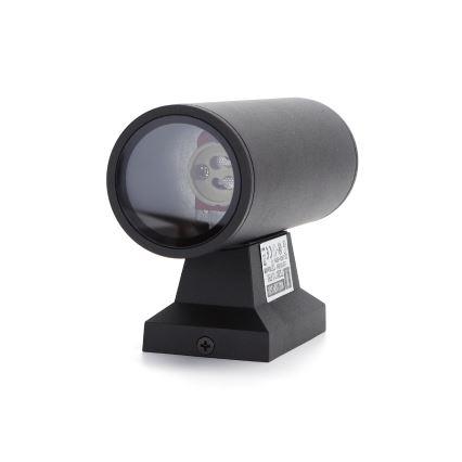 Aigostar - Kerek kültéri fali lámpa 2xGU10/35W/230V fekete IP65