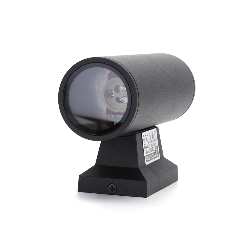 Aigostar - Kerek kültéri fali lámpa 2xGU10/35W/230V fekete IP65
