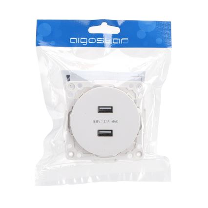 Aigostar - keret nélküli, 2x USB-A töltőaljzat, fehér