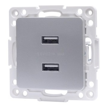 Aigostar - keret nélküli USB tápaljzat 2x USB-A ezüst