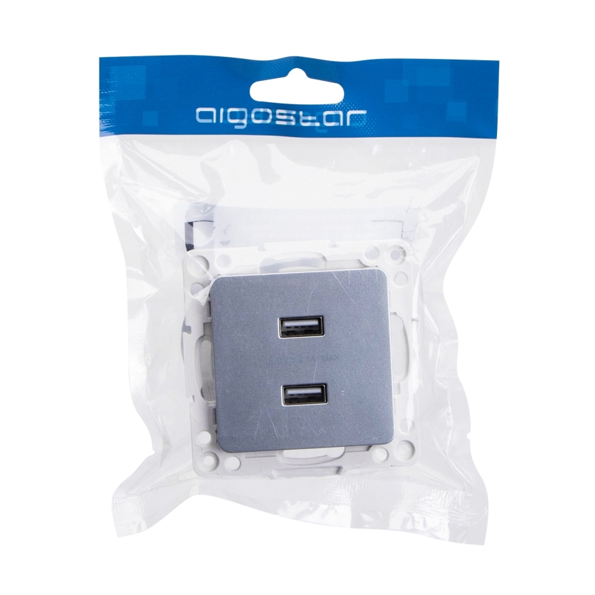 Aigostar - keret nélküli USB tápaljzat 2x USB-A ezüst