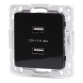 Aigostar - keret nélküli USB tápcsatlakozó, 2x USB-A, fekete