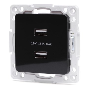 Aigostar - keret nélküli USB tápcsatlakozó, 2x USB-A, fekete