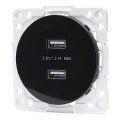 Aigostar - keret nélküli USB tápcsatlakozó 2x USB-A fekete
