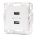 Aigostar - keret nélküli USB töltőaljzat, 2x USB-A, fehér