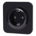 Aigostar - Keretes SCHUKO fali aljzat 250V/16A fekete
