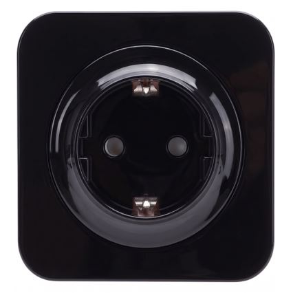 Aigostar - Keretes SCHUKO fali aljzat 250V/16A fekete