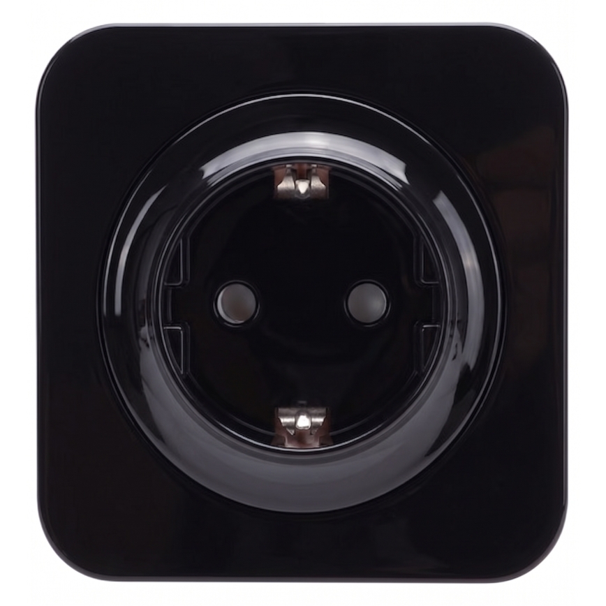 Aigostar - Keretes SCHUKO fali aljzat 250V/16A fekete