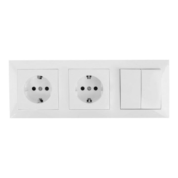 Aigostar - KÉSZLET 2 db kapcsolós aljzat 2x16A/250V SCHUKO