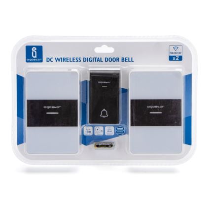 Aigostar - KÉSZLET 2x Vezeték nélküli csengő 3xAA/12V IP44 fehér/fekete