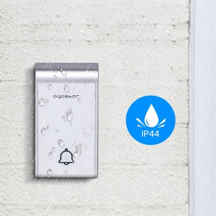 Aigostar - KÉSZLET 2x Vezeték nélküli csengő konnektorba 230V/12V IP44 fehér