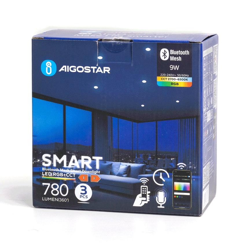 Aigostar - KÉSZLET 3x LED RGBW Dimmelhető függesztett mennyezeti lámpa MESH LED/9W/230V 2700K-6500K átm. 14,5cm