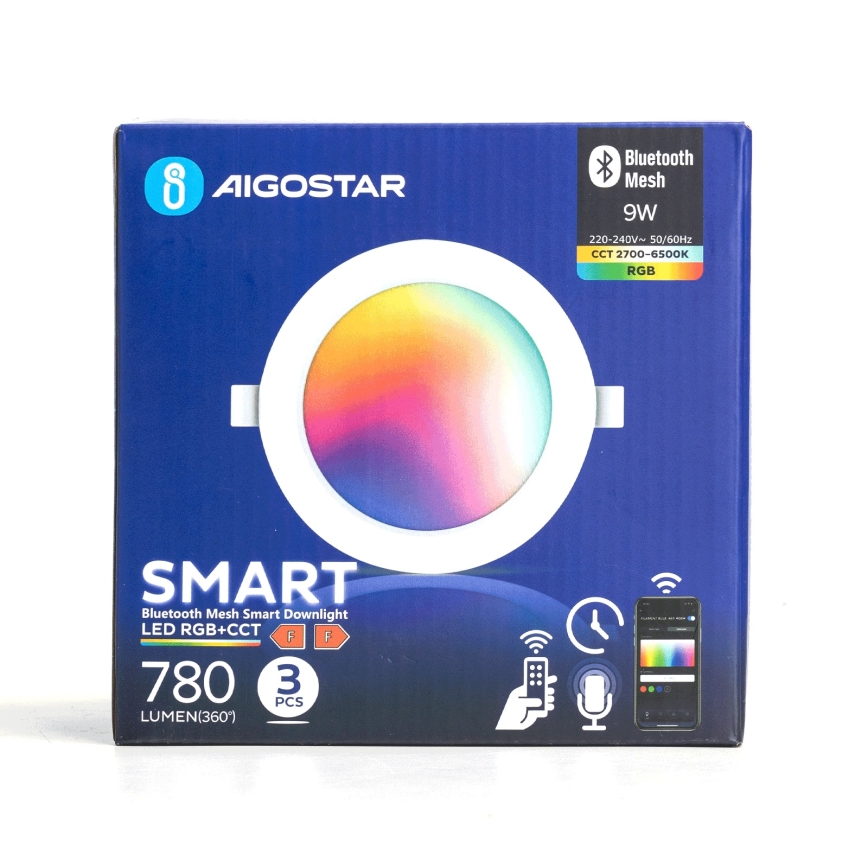 Aigostar - KÉSZLET 3x LED RGBW Dimmelhető függesztett mennyezeti lámpa MESH LED/9W/230V 2700K-6500K átm. 14,5cm