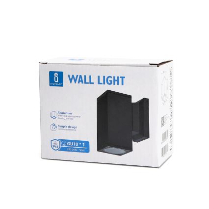 Aigostar - Kültéri fali lámpa 1xGU10/230V fekete IP65 szögletes