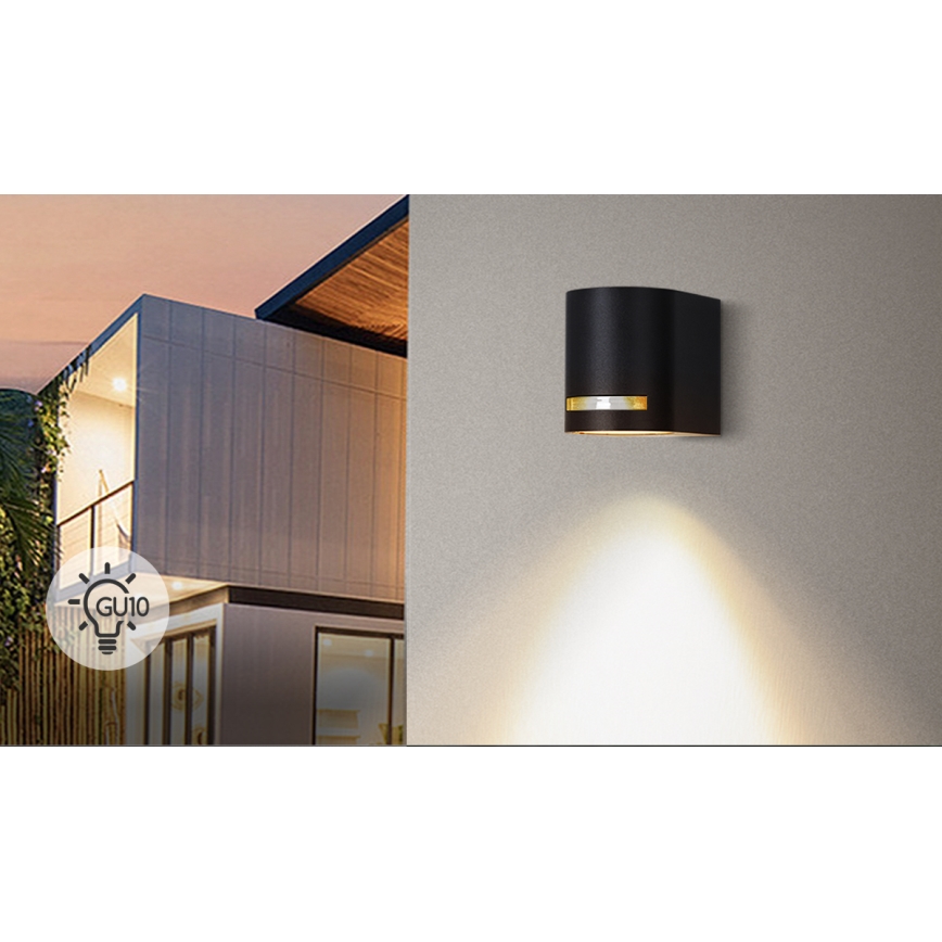 Aigostar - Kültéri fali lámpa 1xGU10/35W/230V fekete IP54