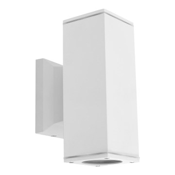 Aigostar - Kültéri fali lámpatest 2xGU10/230V IP65 fehér négyzetes