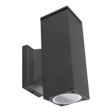 Aigostar - Kültéri fali lámpatest 2xGU10/230V IP65 fekete szögletes