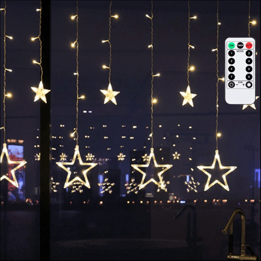 Aigostar - LED kültéri karácsonyi fényfüzér 120xLED/8 funkciós 3x0,6 m IP44 meleg fehér + távirányító