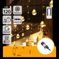 Aigostar - Kültéri LED fényfüzér 120xLED / 8 világítási mód 3x0,6m IP44 meleg fehér + távirányító