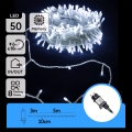 Aigostar - kültéri LED fényfüzér, 50 LED / 8 funkció, 8 m, IP44, hideg fehér