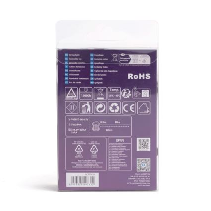 Aigostar - LED kültéri karácsonyi fényfüzér 100xLED/8 funkció 3xAA 10,3m IP44 meleg fehér