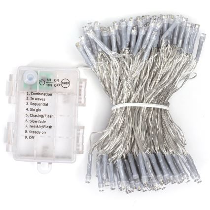 Aigostar - LED kültéri karácsonyi fényfüzér 150xLED/8 funkció 15,3m IP44 hideg fehér