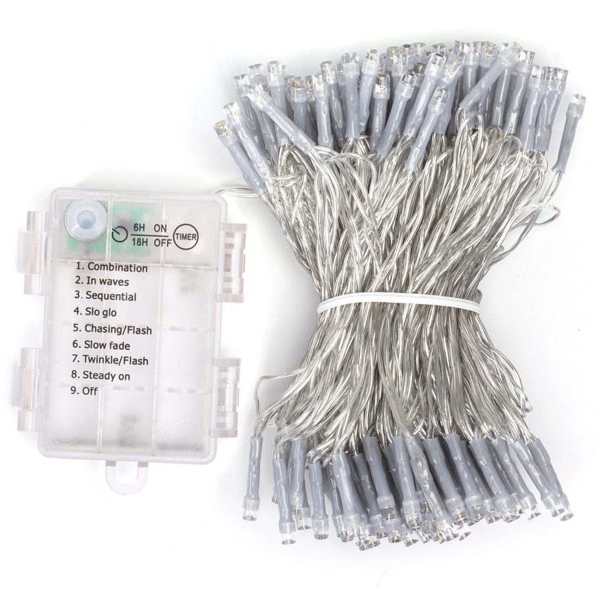 Aigostar - LED kültéri karácsonyi fényfüzér 150xLED/8 funkció 3xAA 15,3m IP44 színes