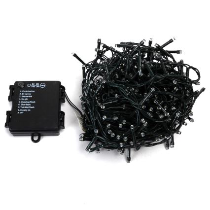 Aigostar - LED kültéri karácsonyi fényfüzér 400xLED/8 funkció 4xAA 20,3 m IP44 hideg fehér