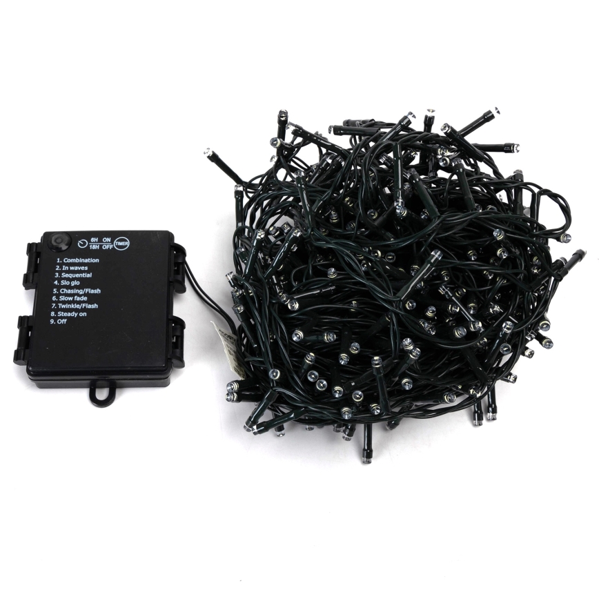 Aigostar - LED kültéri karácsonyi fényfüzér 400xLED/8 funkció 4xAA 20,3 m IP44 hideg fehér