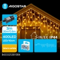 Aigostar - kültéri LED karácsonyi fényfüzér 400xLED/8 üzemmód 23x0,6m IP44 meleg fehér